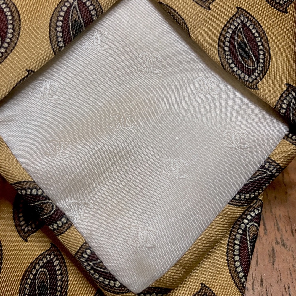 Chanel tan beige tie Silk paisley - Picture 3 of 4